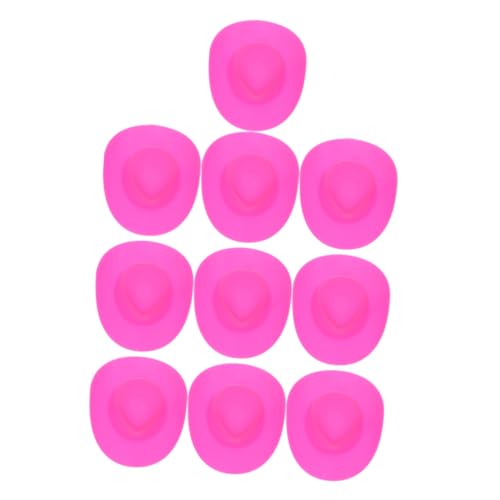 Happyyami 10個 ミニチュアカウボーイハット 軽量安定素材製 ドール用パーティーデコレーション 誕生日やクリスマスに 小さな装飾帽子