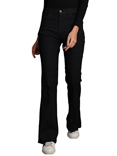 Image of KOTTY Flare Bottom Jeans for Women - Stylish Slim Fit with Bell Shape Leg
