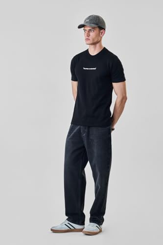 Image of SNITCH Men Jeans | Baggy Fit Relaxed Wide-Leg Design | Durable Cotton Blend with Medium Stretch & Light Fading | Casual Wear for All Seasons