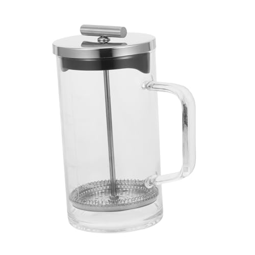 Hemobllo Cafetière Piston 600 Ml En Verre Épais Avec Graduation, Presse à Café Manuelle En Verre Borosilicate, Usage Maison Et Bureau, Filtre Inox Adaptable