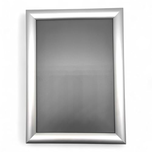 2x A3 Silver Snap Frame - Anti-Glare PVC Cover - Aluminium Poster Holder for Indoor/Outdoor Use - Portrait or Landscape Orientation