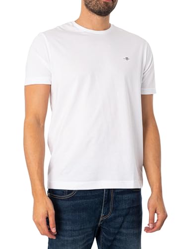 GANT REG SHIELD SS T-SHIRT, T-shirt Uomo, Bianco ( WHITE ), M