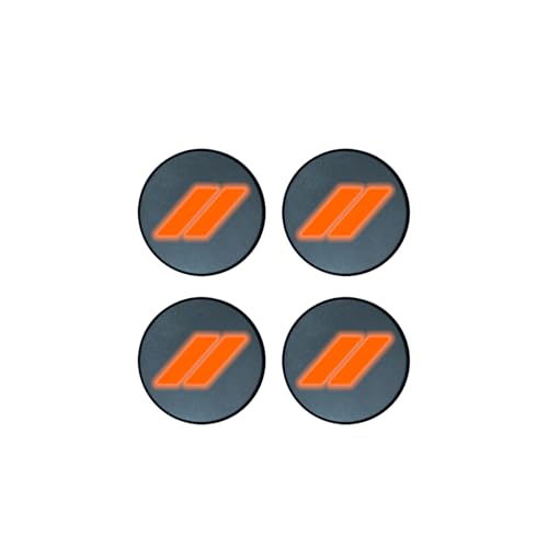 Image of IPG Compatible for Dodge Charger Challenger Durango Wheel Center Cap Decal Sticker Wrap Kit Personalize Your Vehicle (Inner Logo, Reflective - Orange)