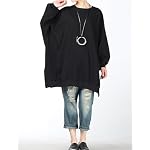 FTCayanz Damen Neu Oversize T-Shirt Langarm Casual Tunika Tops Sweatshirt – Bild 2