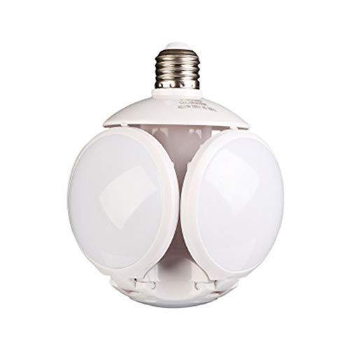 Preisvergleich Produktbild CFeng Faltbare Fußball-Glühbirnen, verformbares Nachtlicht, Deckenlampe mit 4 verstellbaren Paneelen, LED Garage, personalisiertes Team Fußball für Outdoor weiß