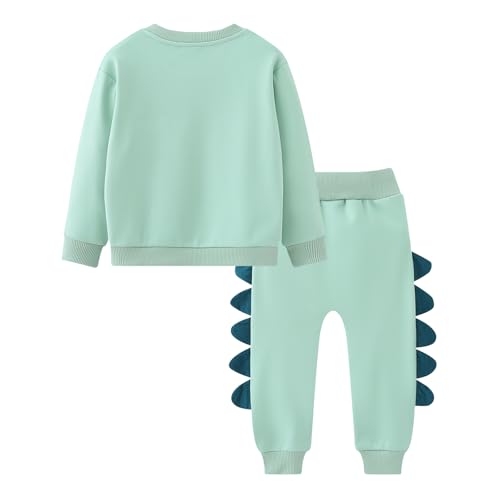 Image of STARRYHEARTS Toddler Baby Boy Sweatsuit Long Sleeve Sweatshirt Pants Sets Kids Crocodile Outfit Fall Winter Clothes(Size:1-6)