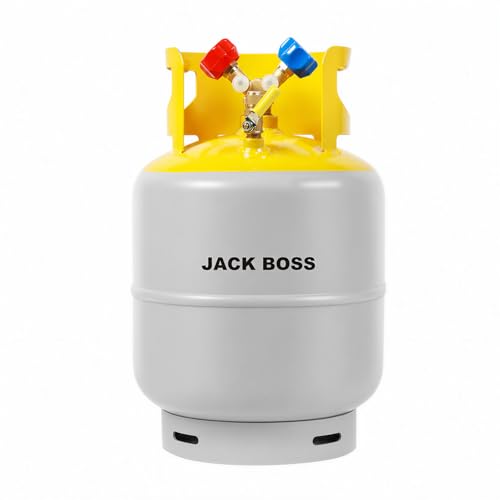 Jack Boss 30 LB Refrigerant Recovery Tank - AC Freon Recovery Cylinder Tank Refrigerant Recovery Coolant Tank Universal Machine HVAC Recovery Tanks for Recycling Compatible with R12 R22 R134A R410A