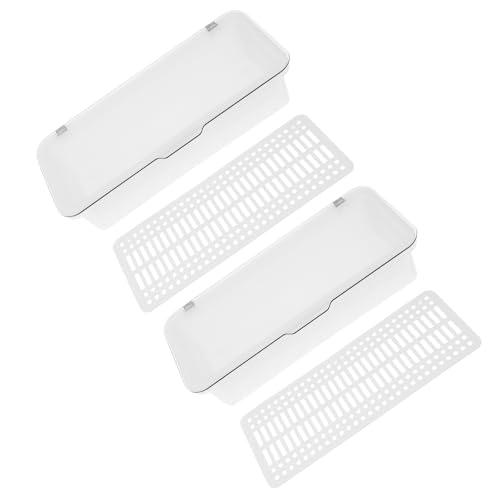 OKUMEYR Organizador de Cubiertos con Tapa y Drenaje, Caja de Almacenamiento de Vajilla de Plástico de Color, Soporte para Palillos y Tenedores, Estuche Protector Anti Polvo Reutilizable