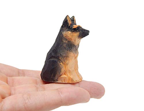 Selsela Hand-Carved German Shepherd Figurinee