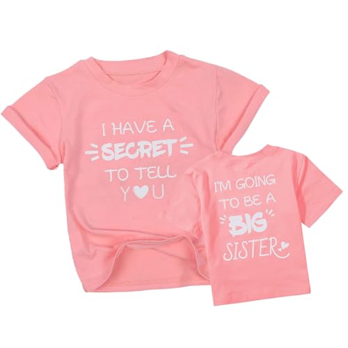 QLIPIN Big Sister Shirt Toddler Promoted to Big Sister Announcement Shirts I'm Going to Be A Big Sister Short Sleeve Tee