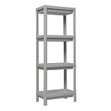 DEA HOME Linda Scaffale grigio modulare con 4 ripiani in plastica resistente forata 38x23x100h cm, multifunzionale, facile da montare e leggero, ideale per casa, garage o magazzino