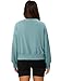 CRAZY GRID Women Basic Warm Loose Sleeve Ribbed Cuffs Crop Workout Jackets Fashion Plain Color Knitted Zip Up Outfits LightBlue Small