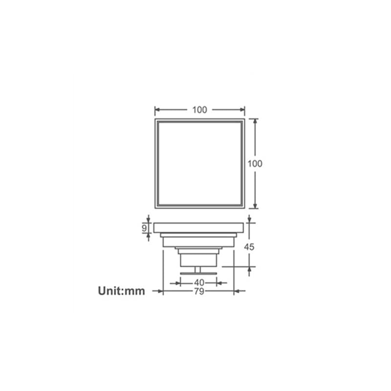 Desagüe de Suelo, Escurridor de Rejilla de residuos de Suelo Decorativo con Cubierta Cuadrada de latón Antiguo de 4" DrainSteel