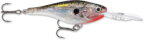 Rapala Glass Shad Rap Crankbait, Hard Bait Lure, Bass Walleye and Pike Fishing Lure, Natural Baitfish Look, 1-1/2", Glass Black