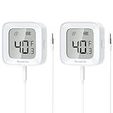 GoveeLife Freezer Thermometer Alarm 2 Pack, Smart Bluetooth Temperature Monitor Sensor for Refrigerator Hot Hub, 197 Ft Connecting Range APP Alert with Anti-False Freezer (WiFi Gateway Not Included)