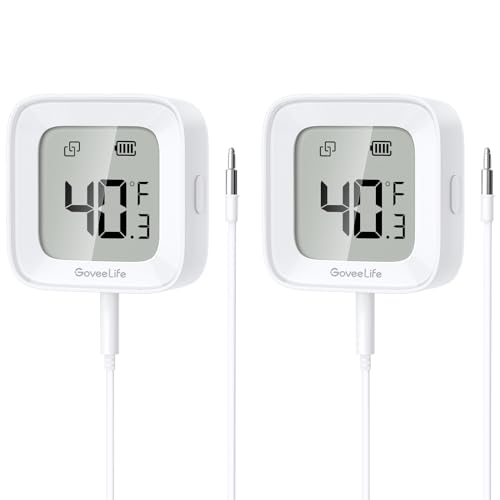 Catálogo para Comprar On-line Medidas de Un Refrigerador de 12 Pies los 10 mejores. 41 GoveeLife Alarma de Termómetro para Congelador Paquete de 2, Sensor Monitor Inteligente de Temperatura Bluetooth para Refrigerador Hot Hub, Rango de Conexión de 197 Pies Alerta...