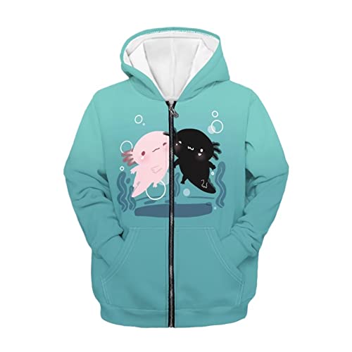 Disnimo Cute Axolotl Girls Hoodie Sweatshirt With Pocket Full Zip Fall Jacket Casual Classic Tops For 6 7T Kids Youth Long Sleeve Kawaii Hoodies Teen Girls Trendy Clothes Outfits #TOP2