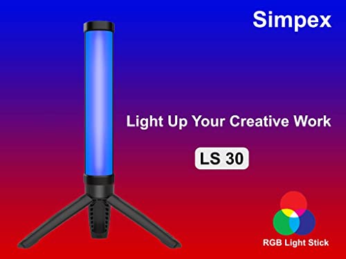 Image of Simpex LS 30 Mini RGB Led Light Stick with Built in Battery with Magnet Plates, Table Top Tripod for Professional Shoots