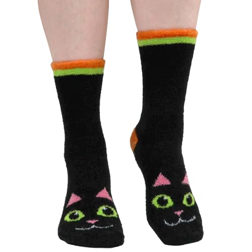 Image of BambooMN Super Soft Warm Cute Women's Animal Non-Slip Fuzzy Fluffy Crew Winter Home Socks