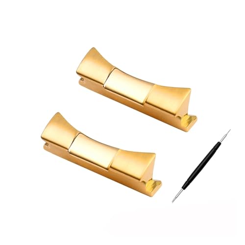 [���|�Ő�] 20mm 21mm �\���b�h�J�[�u�X�`�[���w�b�h�O���C���G���h�����N Ro-lex�E�H�b�`�o���h ���o�[���U�[�o���h�X�g���b�v �V�[�����X�ڑ��ƌ݊�������(Gold,20mm Water ghost)