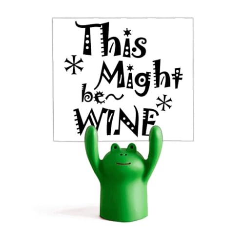 Support de mémo This Might Be Wine pince note grenouille Art Déco