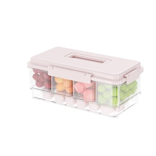 QUILSTM Fiambrera portátil para camping y picnic al aire libre. Fiambrera portátil de ABS con gránulos de hielo. Caja para conservar la frescura del hielo, rosa