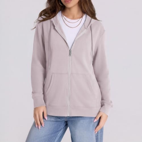 Image of Witsmile Zip Up Hoodie Women Oversized Sweatshirt Long Sleeve 2026 Fall Outfit Lightweight Jackets Workout Clothes