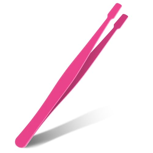 Lash Tweezers for Eyelash Clusters Stainless Steel Applicator Flat-Tip Professional Applicator for Individual Lashes DIY Eyelash Extensions Ergonomic Handle Safe Blunt Design Easy for Beginners