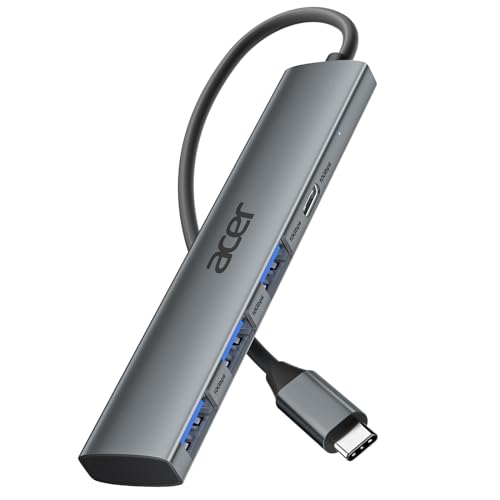 Image of Acer USB C Hub 10Gbps, USB 3.2 Gen 2 Adapter with 3 USB-A & 1 USB-C Ports, High Speed Type C Multiport Splitter for MacBook, iPhone 16 /15, iPad, Surface Pro, Chromebook, Dell XPS and More