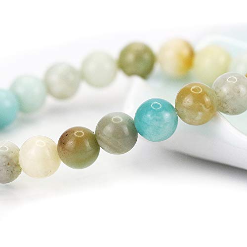 Image of Clearain Natural Gemstones Bracelet 8mm Chakra Round Beads Energy Power Crystal Reiki Healing Elastic Stretch 7 Inch for Women Men Unisex
