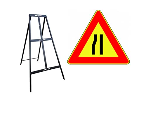 CARTELLO IN LAMIERA SCATOLATA TRIANGOLO lato 90cm - strettoia asimmetrica