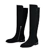 Modatope Black Suede Knee High Boots Women Flat Ro... #2
