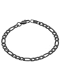 ChainsHouse Figaro - Pulsera de cadena de eslabones para hombre y mujer, acero inoxidable, chapado en oro de 18 quilates, 6 mm - 13 mm, 7,5 pulgadas / 8,3 pulgadas, caja de regalo