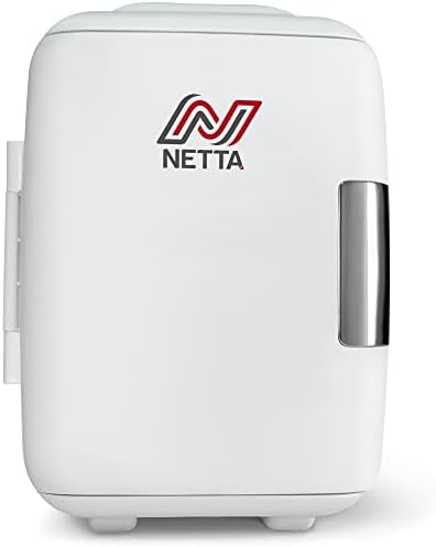 NETTA 5L Mini Fridge – Portable Small Fridge for Drinks, Snacks, Skincare – For Bedroom, Student Dormitory, Office With Cooling And Warming Function – AC/DC Portable – White