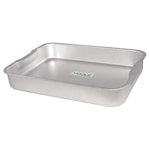 Vogue Aluminium Roasting Dish 42 X 30 cm – Lightweight Professional Home Catering Roasting Pan With Handles for Meats, Potatoes, Vegetables K424