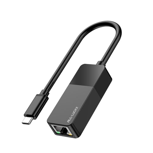 ALL-LUCKY USB C to Ethernet Adapter, 1000Mbps Gigabit RJ45 LAN Network Adapter, Compatible with iPhone 15/16/17, iPad USB-C, MacBook/Pro/Air, Laptop, Windows 11/10/8/7, Mac OS, Plug and Play