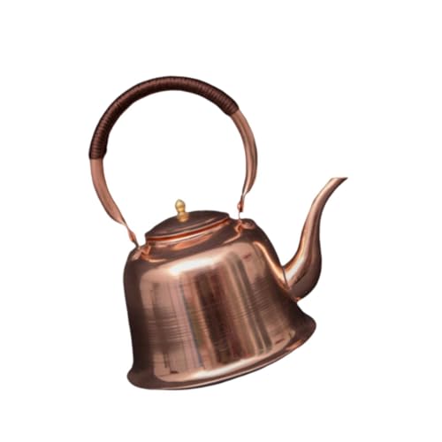 rongweiwang Bouilloire en cuivre élégante et tendance, 1 L, avec poignée gainée, compatible induction, pour infusion à filtre, qualité alimentaire, pour la cuisine.