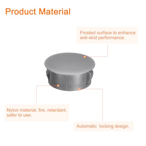 Image of uxcell Nylon Plastic Hole Plug, 155Pcs 0.2 inch /0.24 inch /0.31 inch /0.39 inch /0.51 inch /0.98 inch 6 Sizes Hole Plugs Panel Flush Type Knockout Locking Plugs for Furniture Cabinet Insert End Caps, Grey