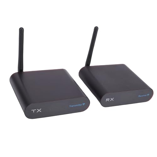 Ghzste Trasmettitore e Ricevitore Mittente AV Wireless da 2,4 GHz, 8, Portata 300 M, con Schermo Digitale, per Trasferimento Formato PAL NTSC, Trasmettitore AV Wireless, Trasmettitore, (Spina