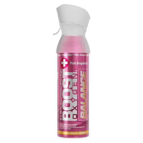 Boost Oxygen Medium Pink Grapefruit 5 Liter Canister | All-Natural Respiratory Support for Aerobic Recovery, Altitude, Performance and Health (1 Pack)