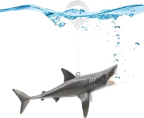 Image of GANPUB 1Pc Floating Shark Ornament - Adjustable Aquarium Shark Animal Decor | Aquarium Floating Shark Ornaments Thematic Ornaments Suitable for Aquarium All Kinds of Fish Tank and Home Aquarium Decor