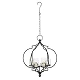 Deco 79 Metal Hanging Candelabra, 17' x 17' x 19', Black