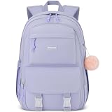 WINDARS Mochila para escola, mochila casual fofa estética universitária mochila leve para adolescentes e meninos, Roxa, 15.6 inch