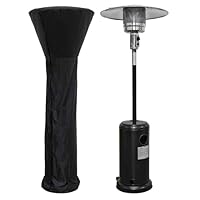 Dellonda Freestanding Gas Patio Heater 13kW with wheels for Commercial & Domestic Use, Supplied with Cover, Black - DG220