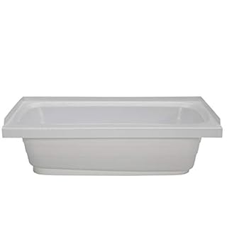 Lippert Replacement 24" x 40" White Bathtub with Right Drain, Scratch-Resistant ABS Acrylic for RVs, Travel Trailers, 5th Wheels, Motorhomes - W2440RHSPK