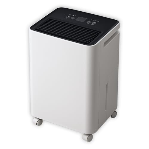 TOFYO 12L Dehumidifier for Home – Portable Humidity Absorber with 2.9L Tank, Child Lock, Auto Defrost, Water-Full Auto Stop, 30%-80% Humidity Setting, Memory, 24H Timer & Quiet Operation