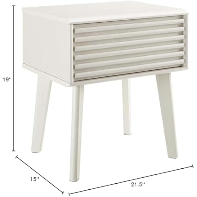 Modway Render Mid-Century Modern, End Table, White