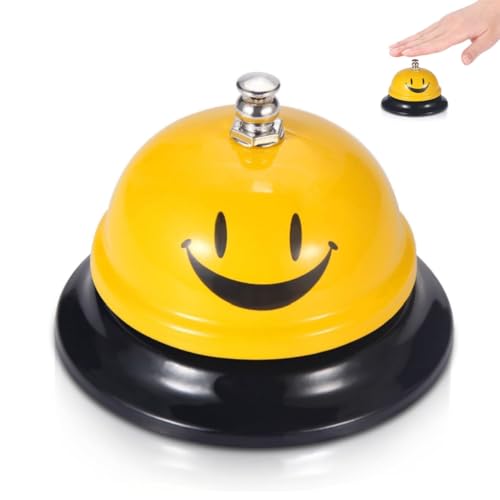 Desk Call Bell,Ywbfove Desk for Hotels,Counter Restaurant,Table Kitchen Bar,Yellow Call Service 3.4 Inch Diameter Customer Service Bell