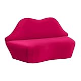 Starlight Canyon Home Hot Pink Velvet Loveseat with Sculpted Back, A Unique Lips Sofa Design