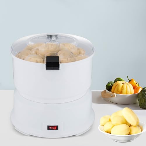 KiwiHood 85W Elektrische Kartoffelschälmaschine Moderne Edelstahl Kartoffelschäler mit Edelstahlklingen, rutschfester Basis, Ein-Knopf-Bedienungssystem, ideal für Gemüse...